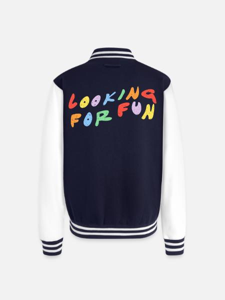 Looking for Fun - Unisex College Sweat Jacket - navy/white