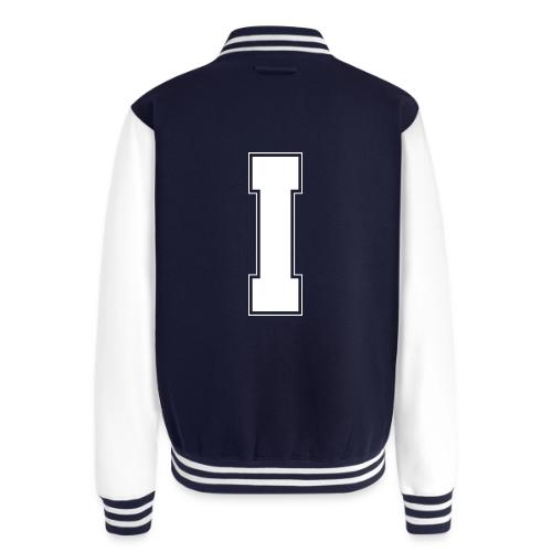 White Letter I – Varsity Alphabet Monogram - Unisex College Sweat Jacket