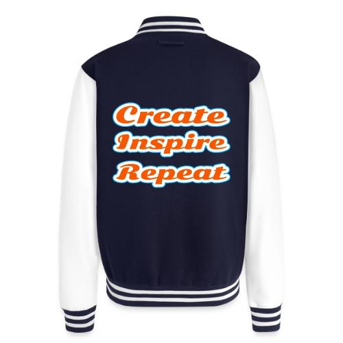 Create, Inspire, Repeat — Artist Life Script - Unisex College Sweat Jacket