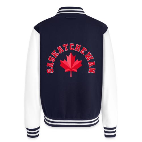Saskatchewan with maple leaf - Unisex College Sweat Jacket