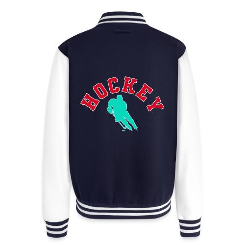 Hockey Player Silhouette - Unisex College Sweat Jacket