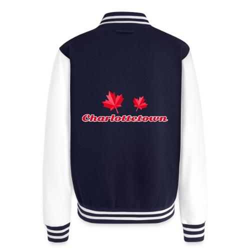 Charlottetown with two red maple leaves - Unisex College Sweat Jacket