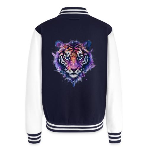 Mystic Violet Tiger - Unisex College Sweat Jacket