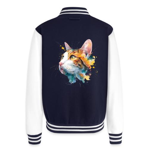 Cat: Feline Ink Burst - Unisex College Sweat Jacket