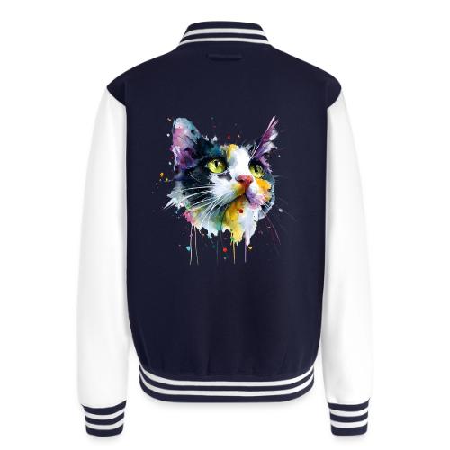 Cat: Painted Purr Expression - Unisex College Sweat Jacket