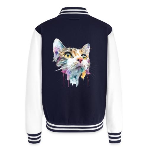 Chromatic Cat Splash - Unisex College Sweat Jacket