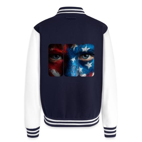 USA: Painted for the Flag - Unisex College Sweat Jacket