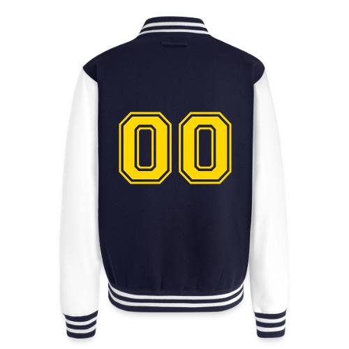 Number 00 in a classic athletic collegiate font - Unisex College Sweat Jacket