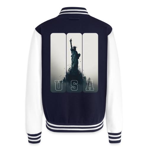 USA: Liberty Rising Over Manhattan - Unisex College Sweat Jacket