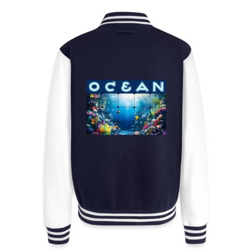 Ocean: Neon Reef Glow - Unisex College Sweat Jacket