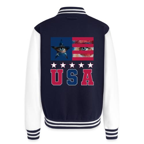 Stars and Vision USA - Unisex College Sweat Jacket