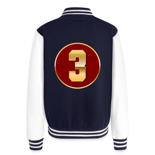 Number 3 in Gold Varsity Font - Unisex College Sweat Jacket