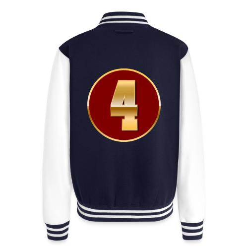 Number 4 in Gold Varsity Font - Unisex College Sweat Jacket