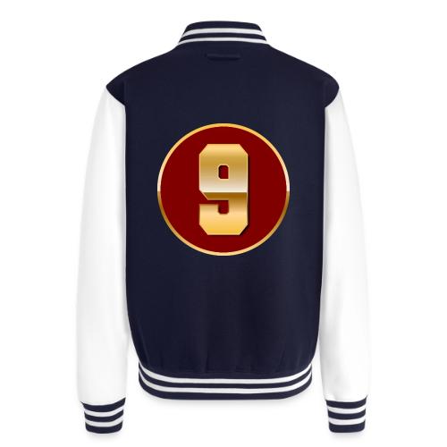 Number 9 in Gold Varsity Font - Unisex College Sweat Jacket