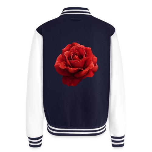 Rose: Crimson Dew Bloom - Unisex College Sweat Jacket