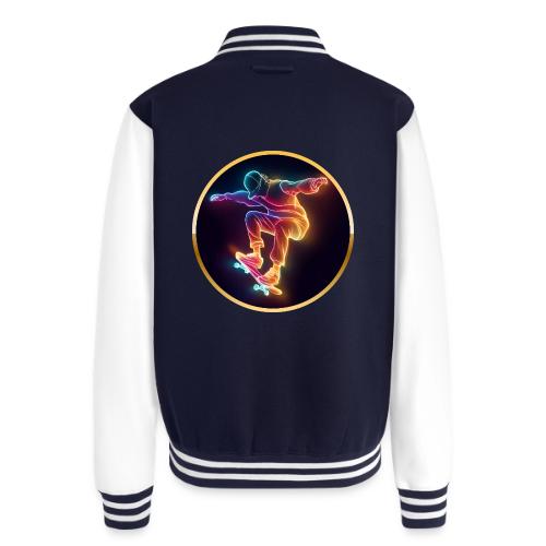 Skateboarding: Midnight Neon Skater - Unisex College Sweat Jacket