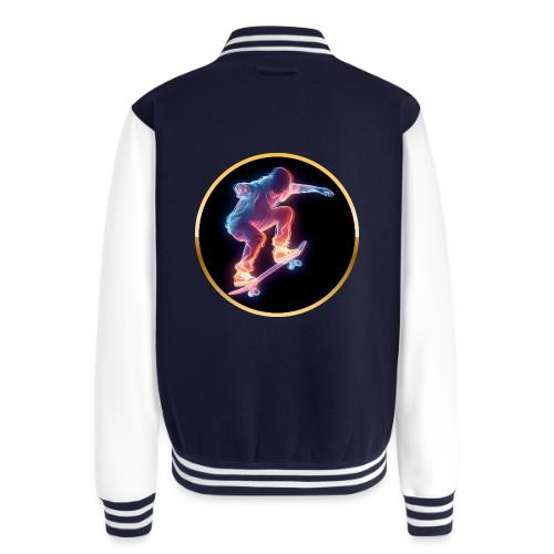 Skateboarding: Neon Skate Orbit - Unisex College Sweat Jacket