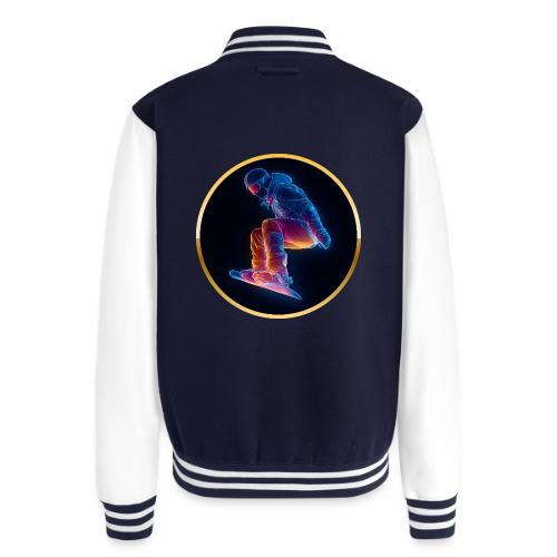 Snowboarding: Arctic Neon Leap - Unisex College Sweat Jacket
