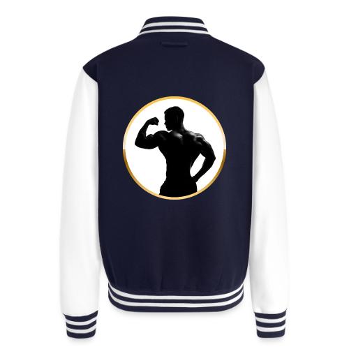 Bodybuilder: Classic Flex Emblem - Unisex College Sweat Jacket