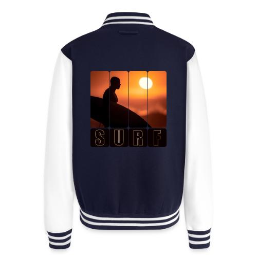 Surfing: Sunset Surf Panels - Unisex College Sweat Jacket