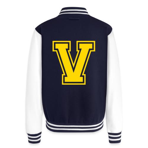 Letter V – Capital Athletic Alphabet Monogram - Unisex College Sweat Jacket