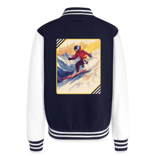 Skiing Through Snow Dreams - Unisex College Sweat Jacket