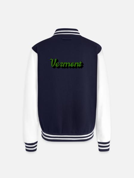 Green Vermont - Unisex College Sweat Jacket - navy/white