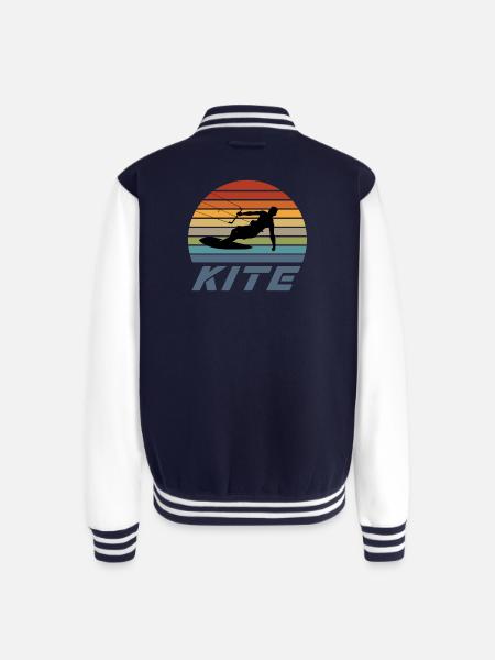 Kite Design - Unisex College Sweat Jacket - navy/white