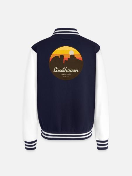 Eindhoven Sunset Retro Badge - Unisex College Sweat Jacket - navy/white