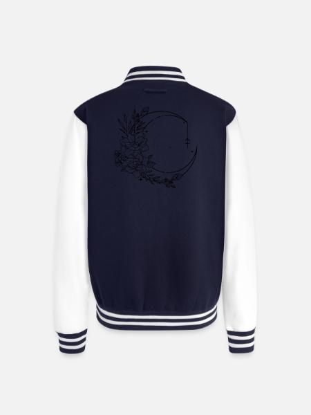 Monochrome Night Glyph - Unisex College Sweat Jacket - navy/white