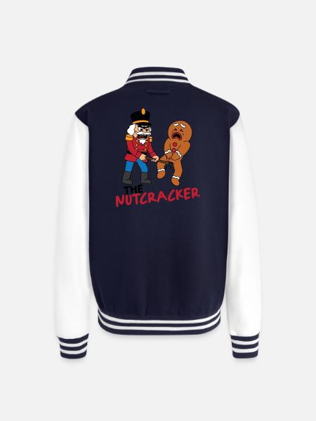 Nutcracker vs Gingerbread man - Unisex College Sweat Jacket - navy/white