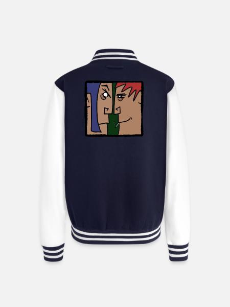 Face to face - Unisex College Sweat Jacket - navy/white