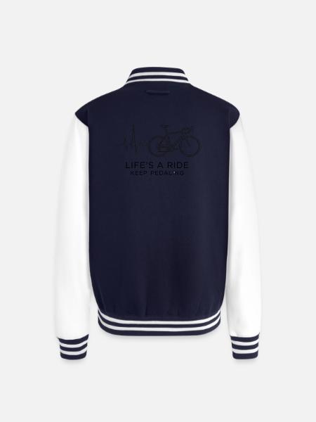 Ride Through Heartbeat - Unisex College Sweat Jacket - navy/white
