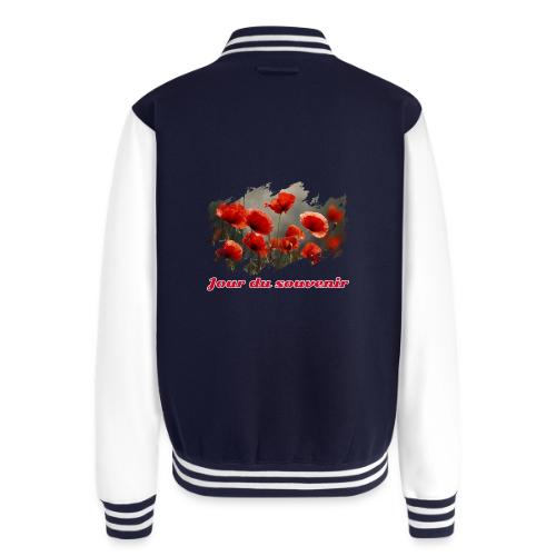 Remembrance Day with Poppies - Unisex College Sweat Jacket