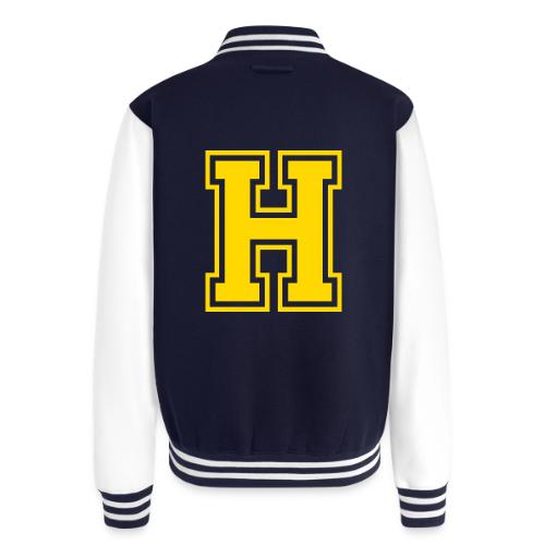 Letter H – Capital Athletic Alphabet Monogram - Unisex College Sweat Jacket