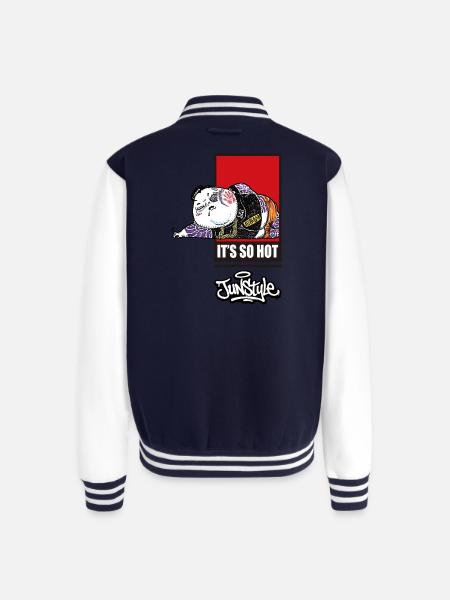 JunStyle Premium Streetwear Fury Heatwave 08 - Unisex College Sweat Jacket - navy/white