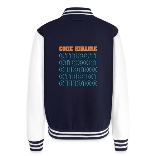 Hi in binary code - Unisex College Sweat Jacket