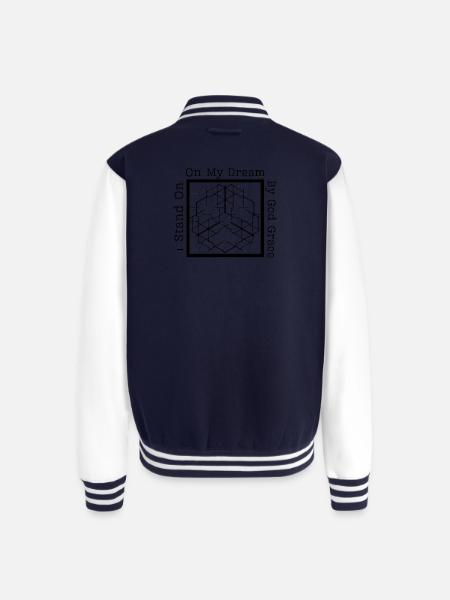 On My Dream Fractal Web - Unisex College Sweat Jacket - navy/white