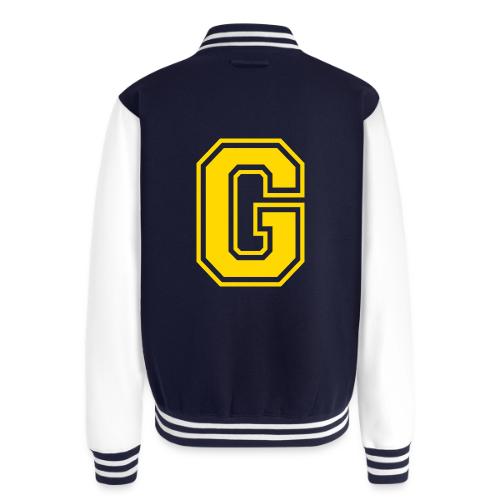 Letter G – Capital Athletic Alphabet Monogram - Unisex College Sweat Jacket