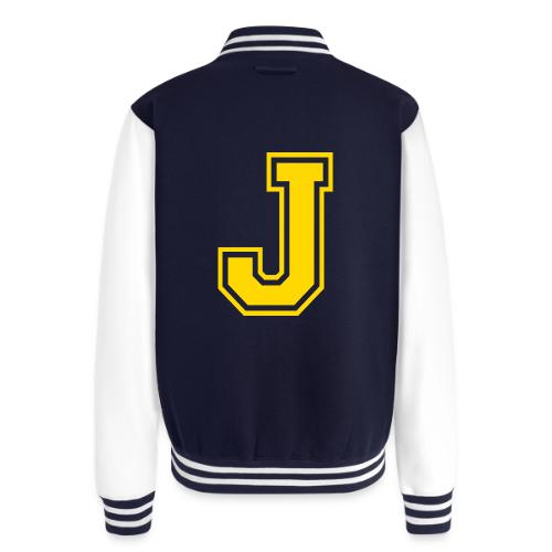 Letter J – Capital Athletic Alphabet Monogram - Unisex College Sweat Jacket
