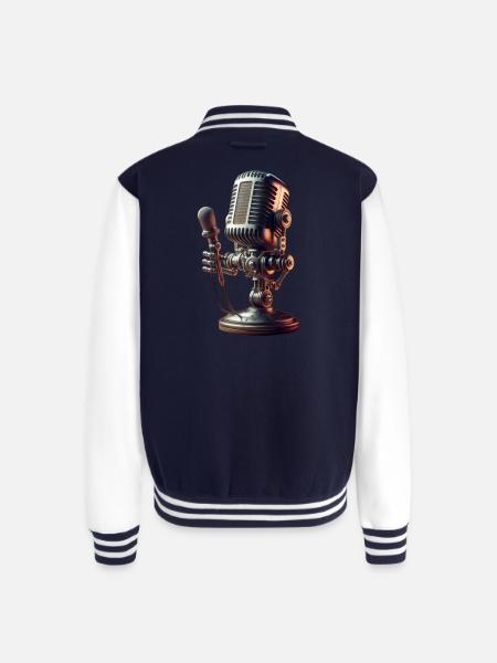 microphone - Unisex College Sweat Jacket - navy/white