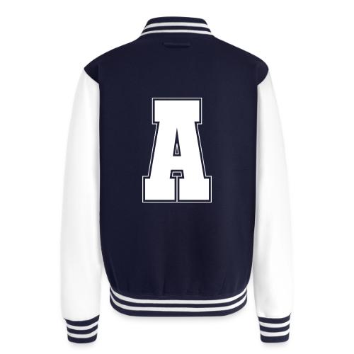 White Letter A – Varsity Alphabet Monogram - Unisex College Sweat Jacket