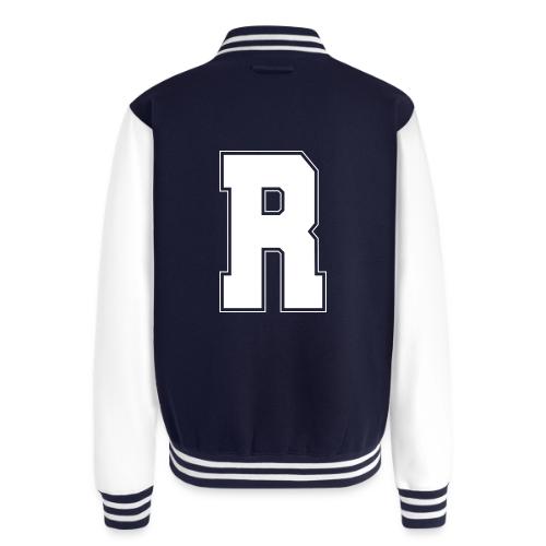 White Letter R – Varsity Alphabet Monogram - Unisex College Sweat Jacket