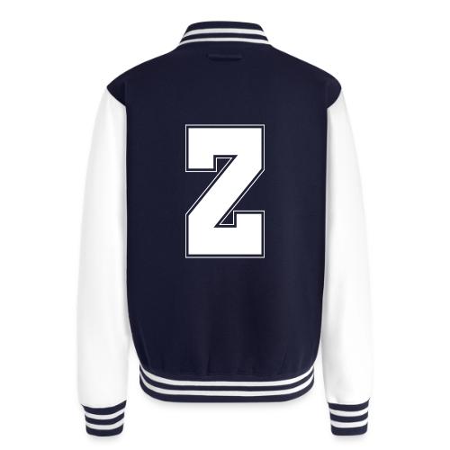 White Letter Z – Varsity Alphabet Monogram - Unisex College Sweat Jacket