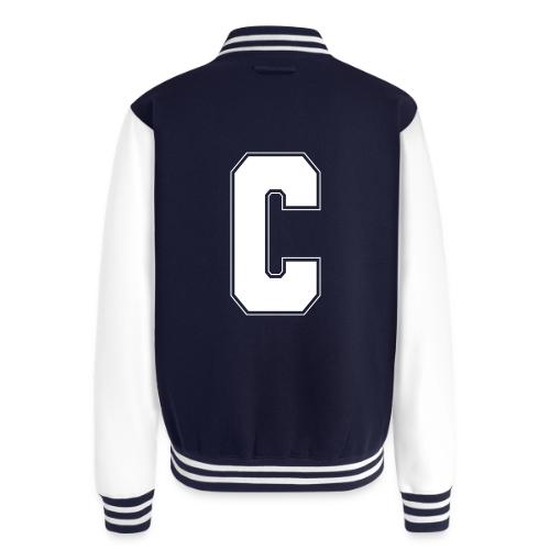 White Letter C – Varsity Alphabet Monogram - Unisex College Sweat Jacket
