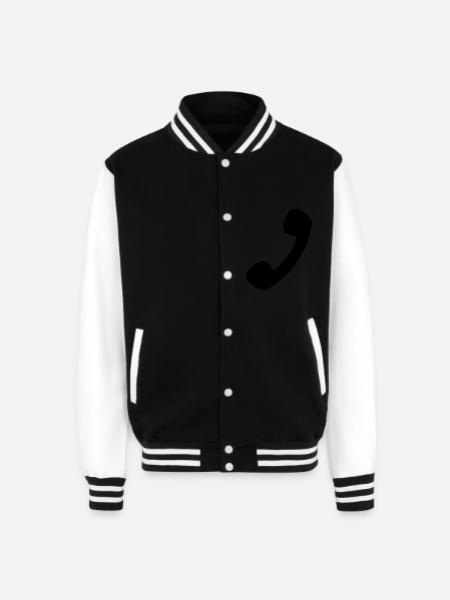 Phone - Unisex College Sweat Jacket - black/white