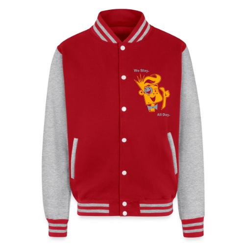 We Slay All Day Shiny Shirt Metallic Silver & Gold - Unisex College Sweat Jacket