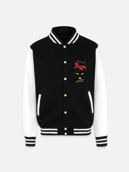 gorgeous - Unisex College Sweat Jacket - black/white