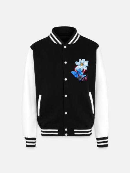 Love. Flowers, rose - Unisex College Sweat Jacket - black/white
