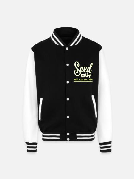 Seed Saver - Unisex College Sweat Jacket - black/white